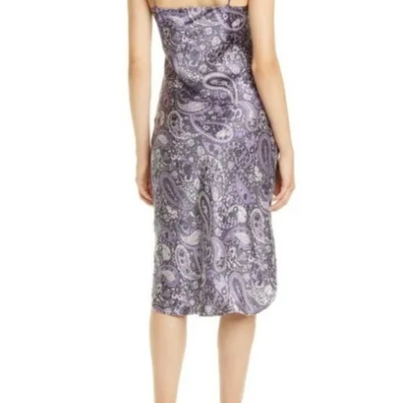 Nili Lotan Purple Paisley Silk Slip Dress Large - Picture 10 of 12